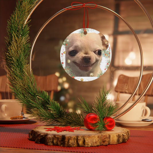 Evil-Dog Christmas Ceramic Ornament
