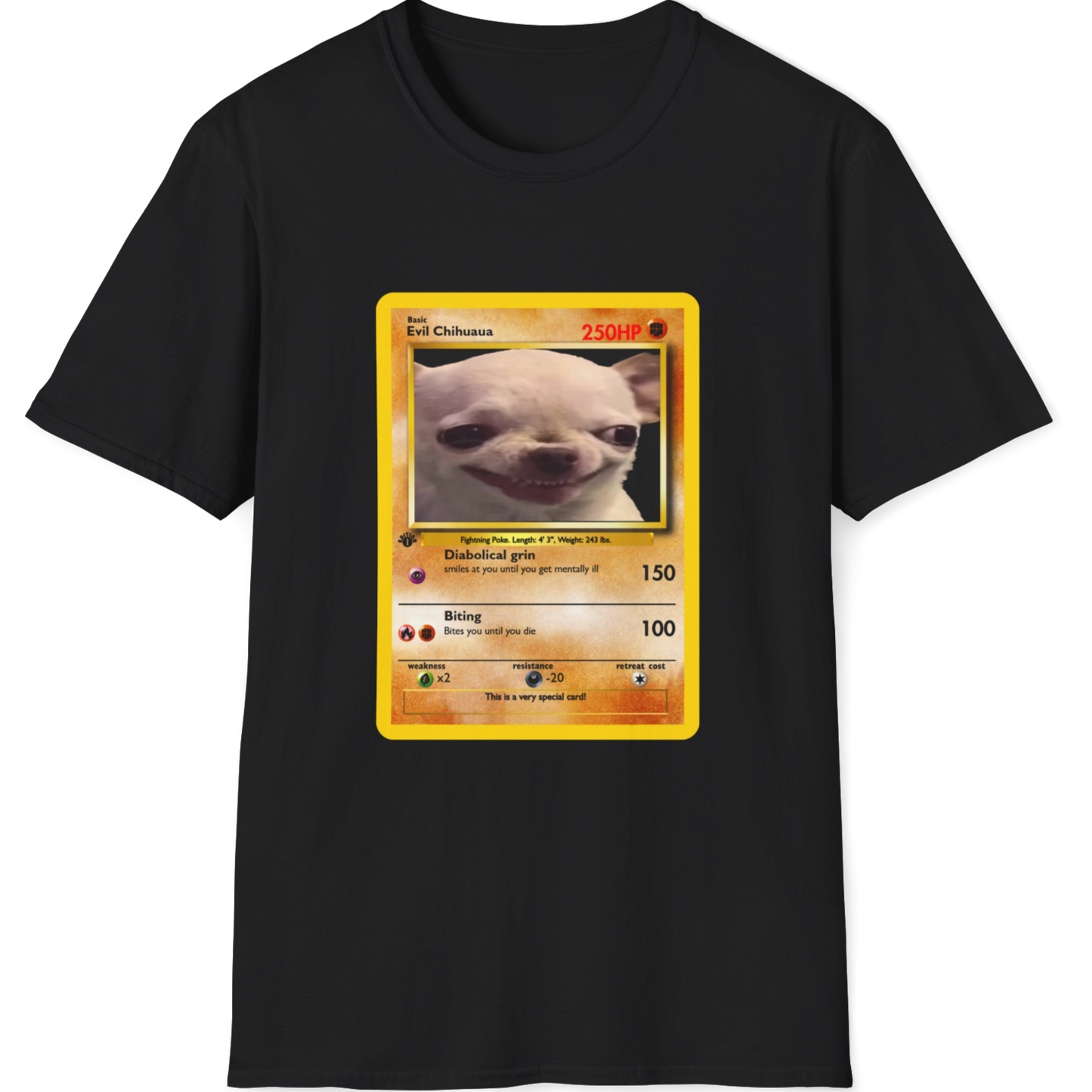 Evil Dog pokemon Card T- Shirt Limited Edition