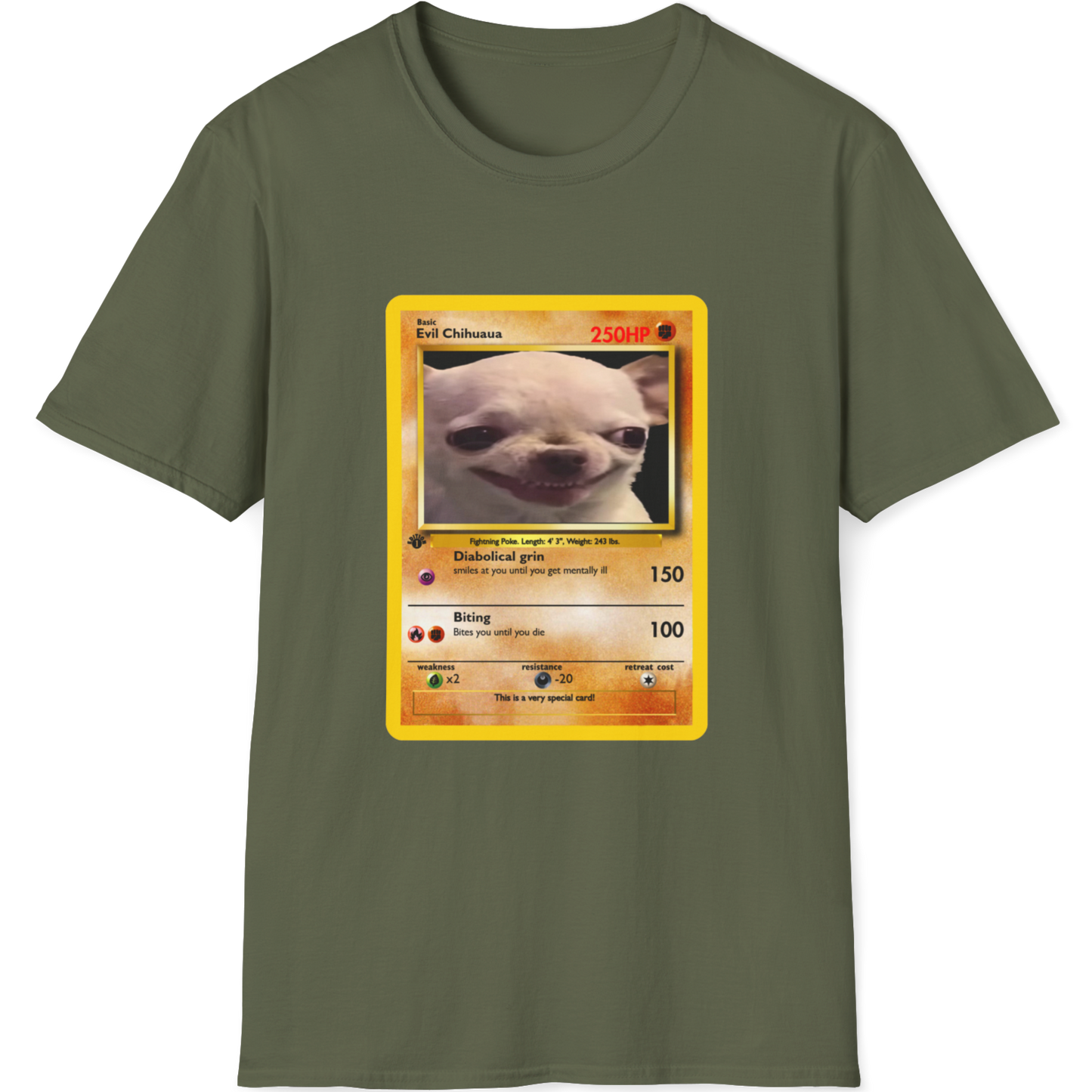 Evil Dog pokemon Card T- Shirt Limited Edition
