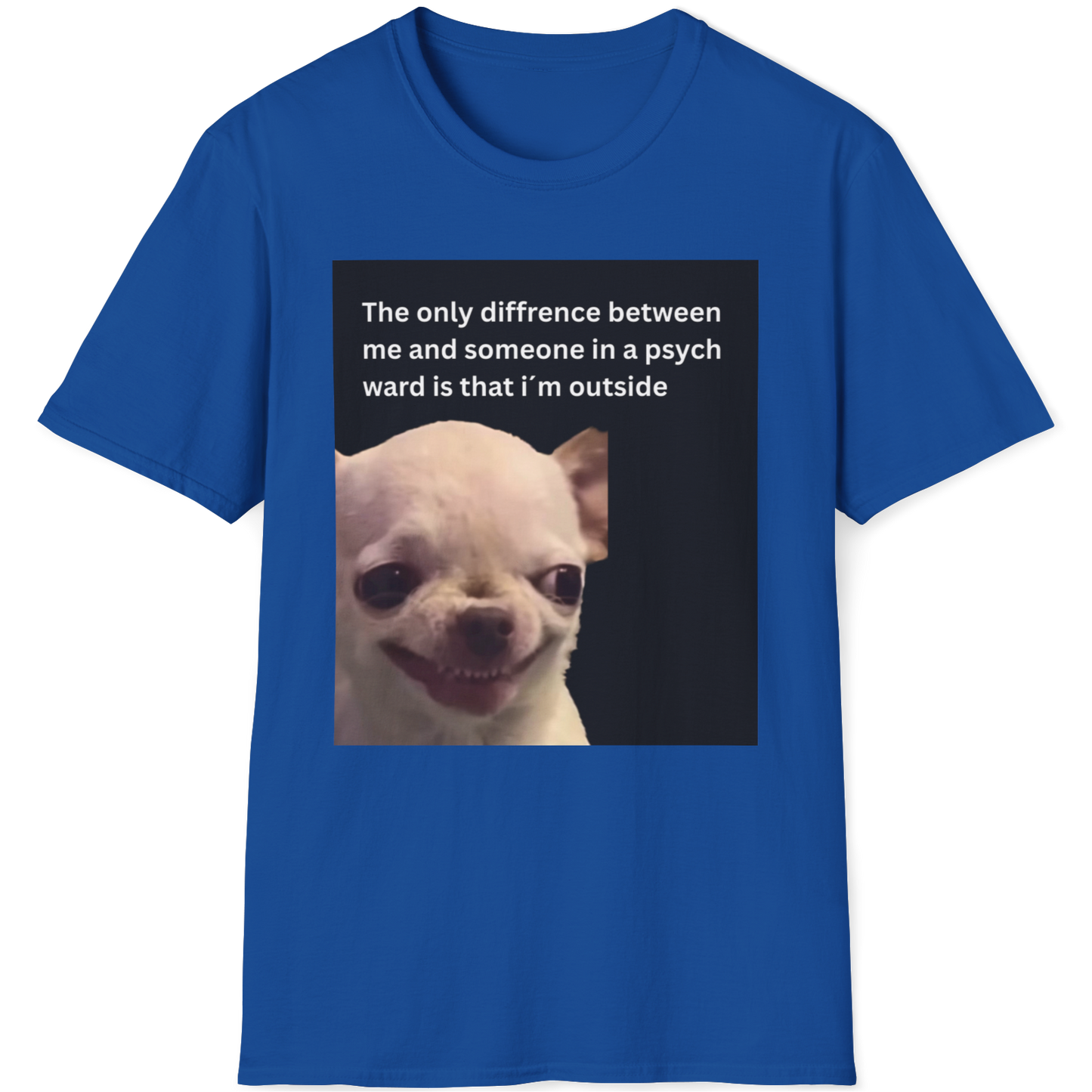 The only difference between me and someone in a psych ward is that i´m outside EvilDog T-shirt