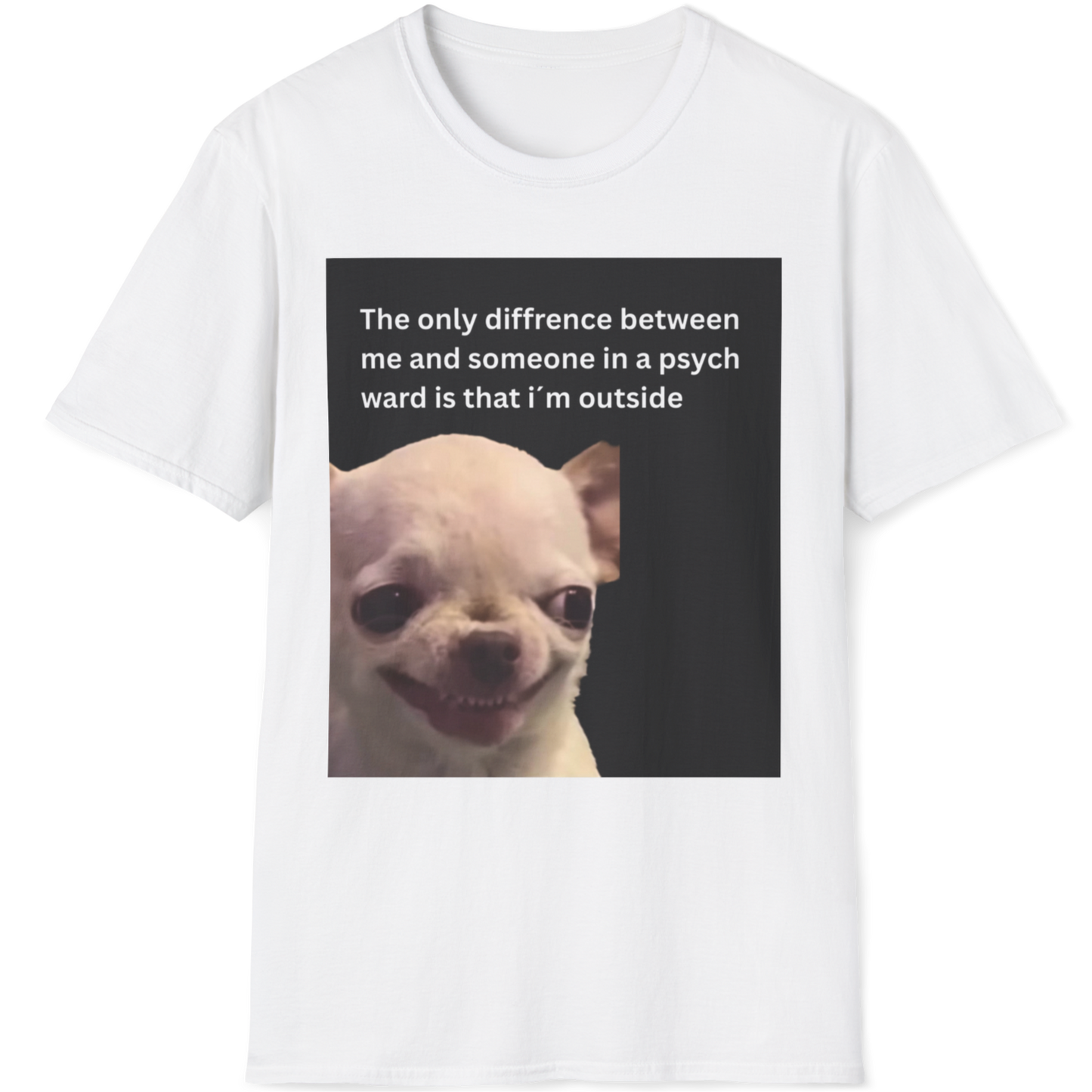 The only difference between me and someone in a psych ward is that i´m outside EvilDog T-shirt