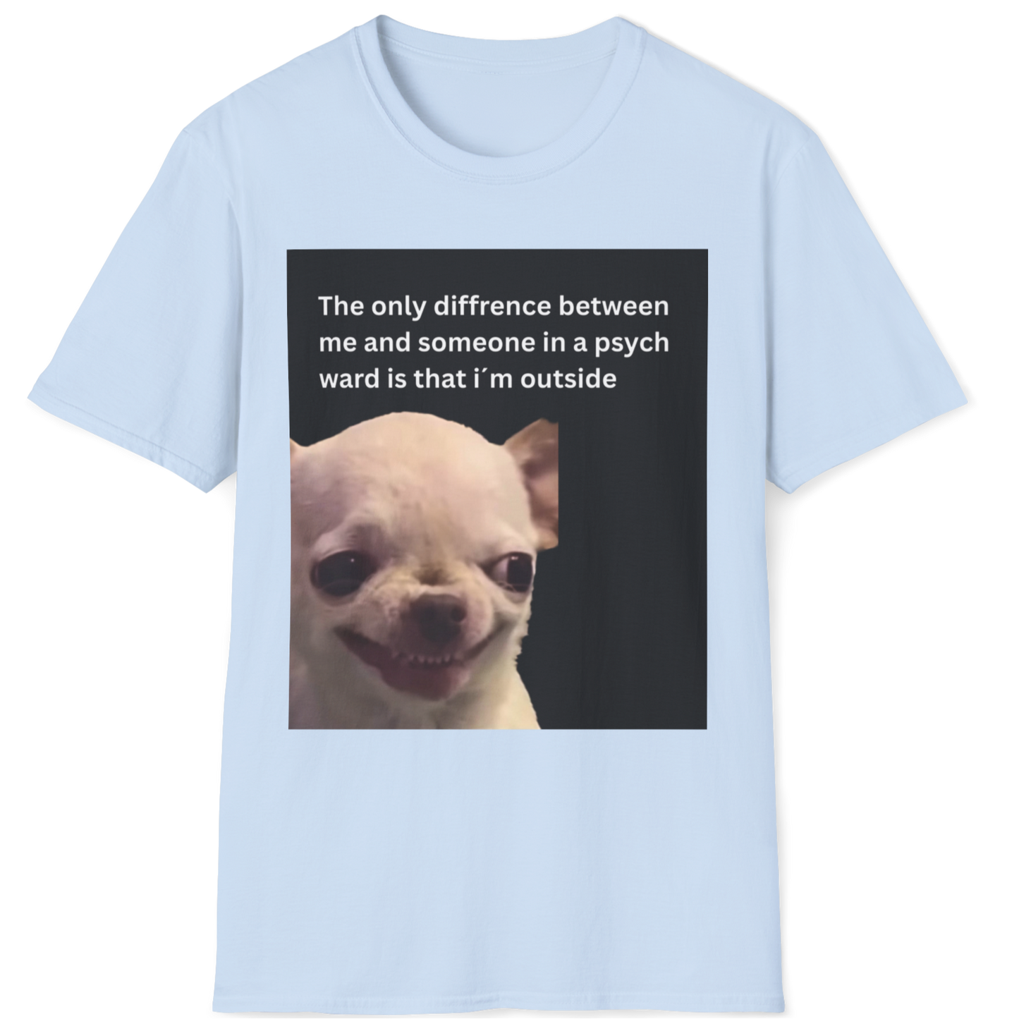 The only difference between me and someone in a psych ward is that i´m outside EvilDog T-shirt