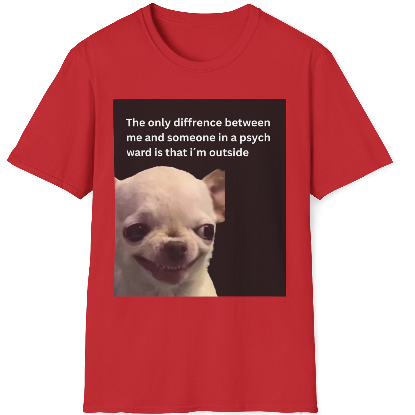 The only difference between me and someone in a psych ward is that i´m outside EvilDog T-shirt