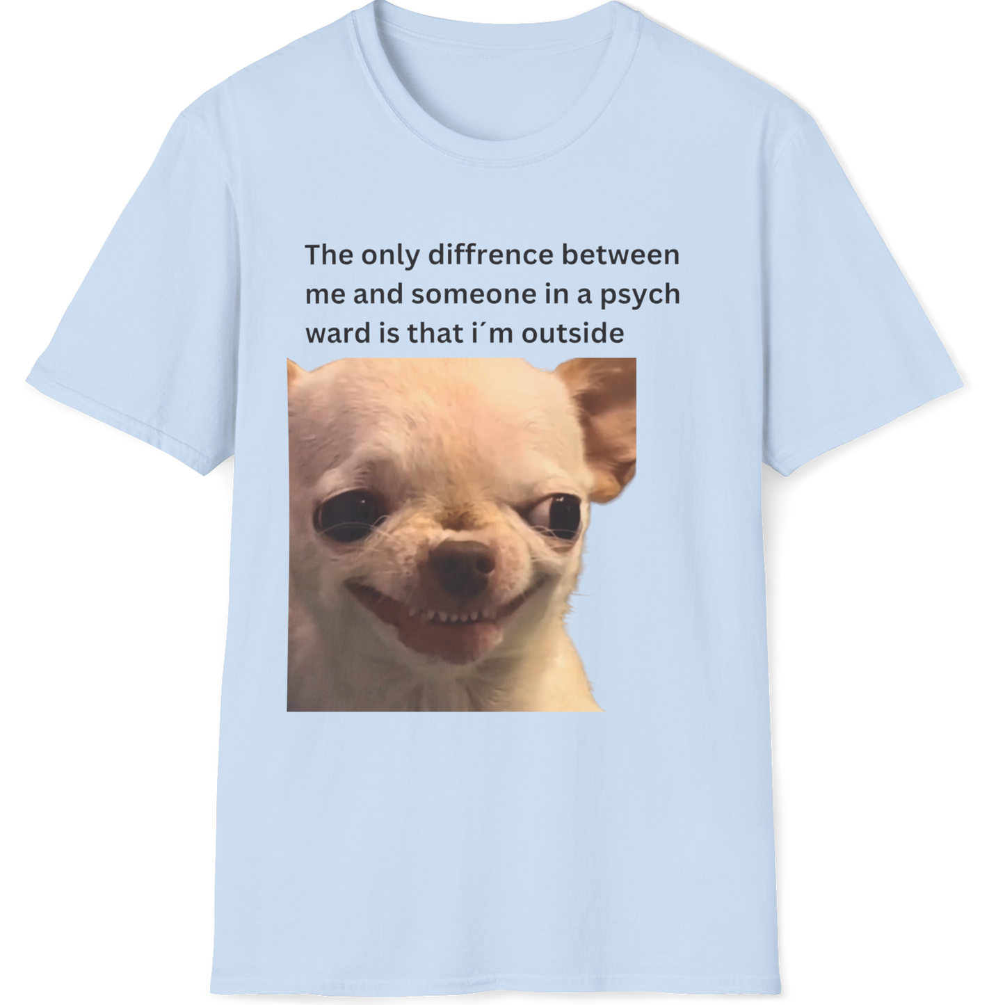 The only difference between me and someone in a psych ward is that i´m outside EvilDog T-shirt