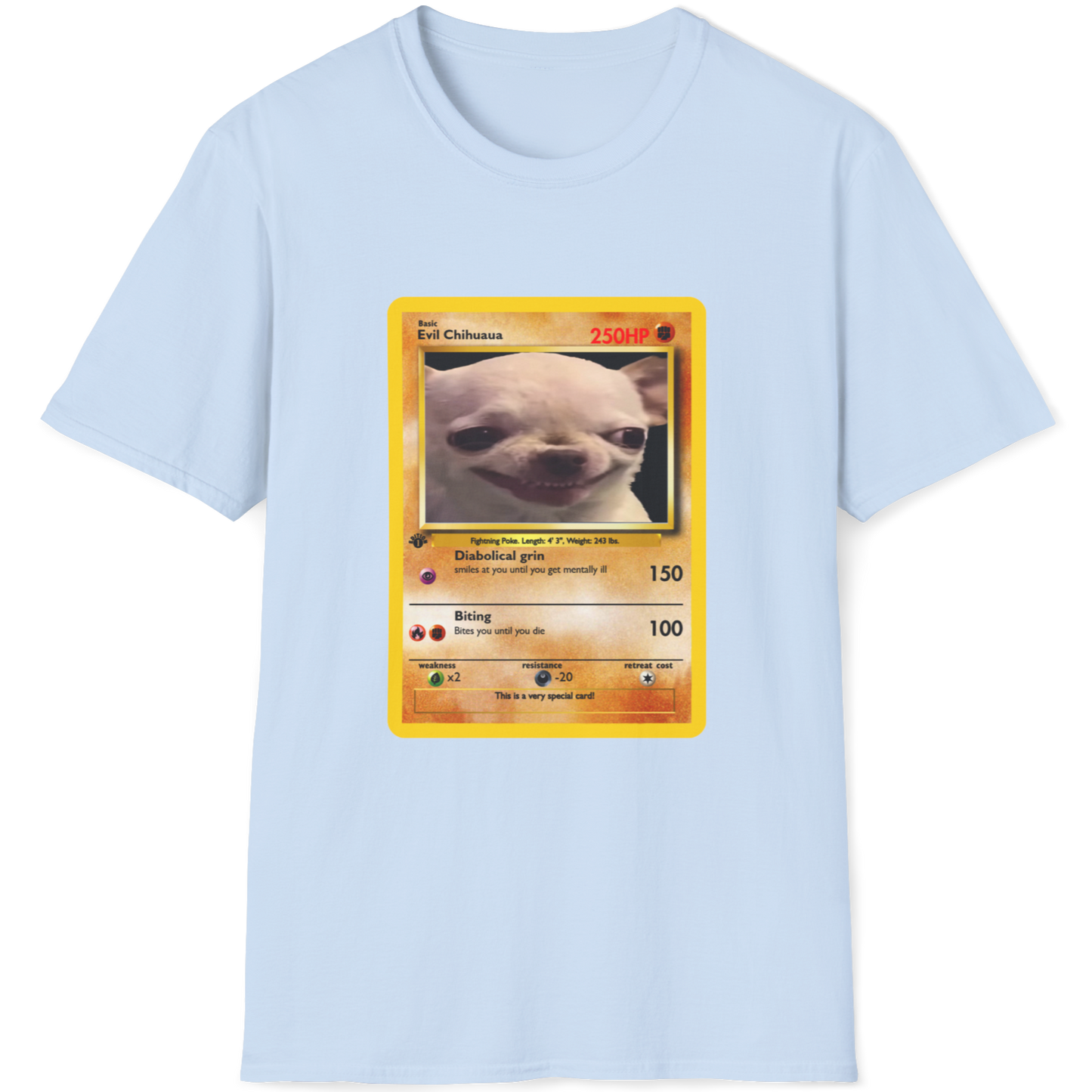 Evil Dog pokemon Card T- Shirt Limited Edition