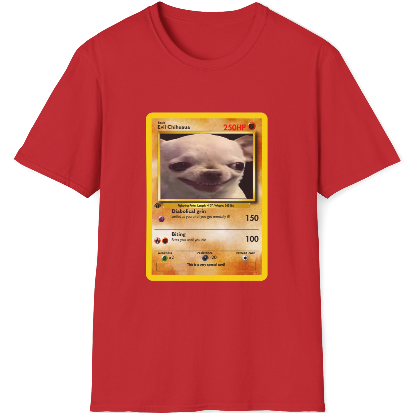 Evil Dog pokemon Card T- Shirt Limited Edition