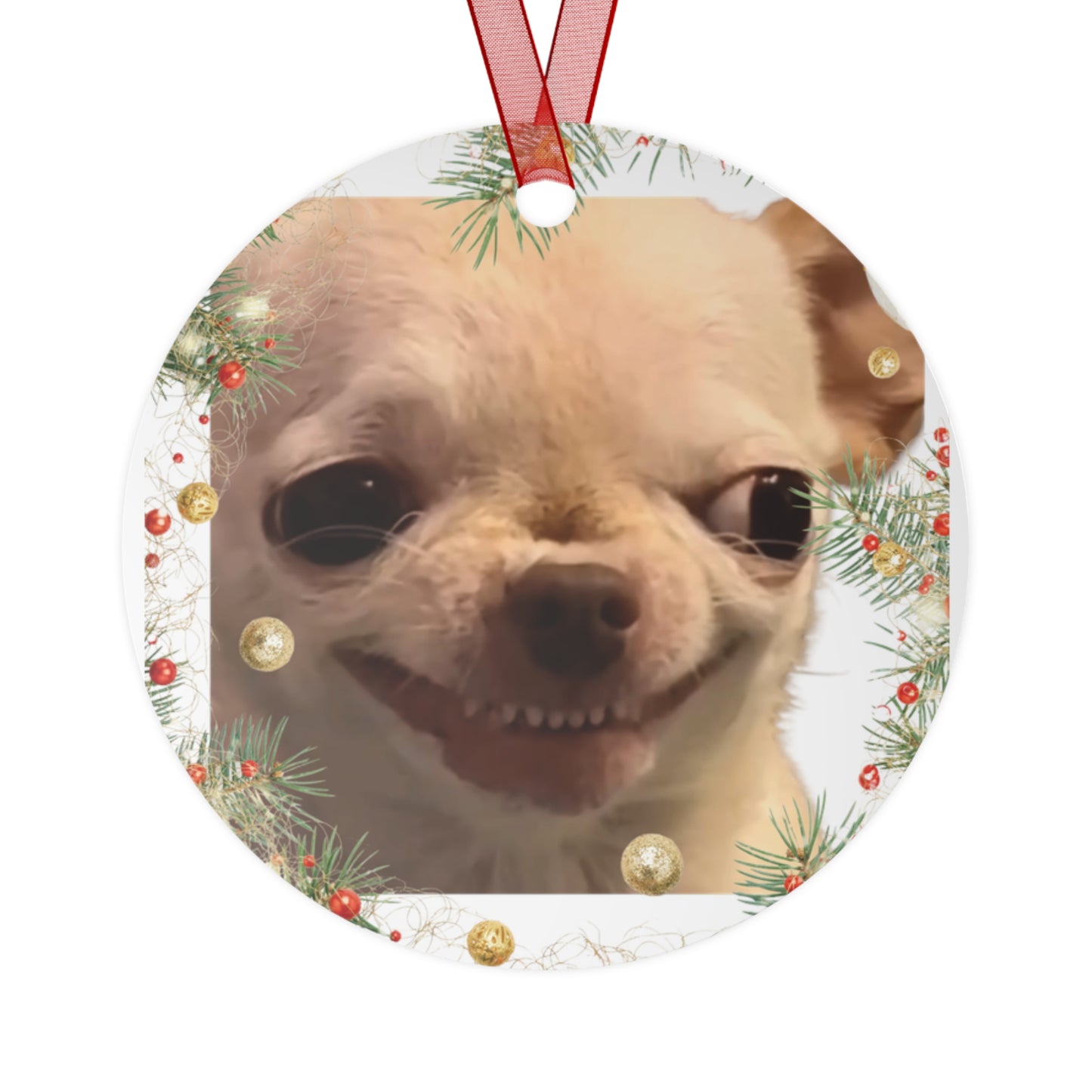 Evil-Dog  Christmas Ceramic Ornament